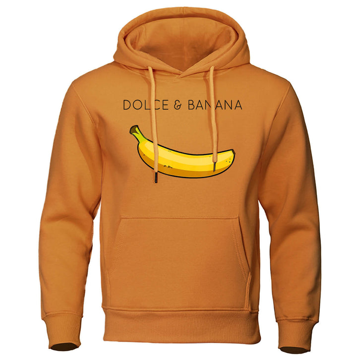 Hoodie | Bananmönster | Dragsko | Pullover Hoodie | Avslappnad Hoodie