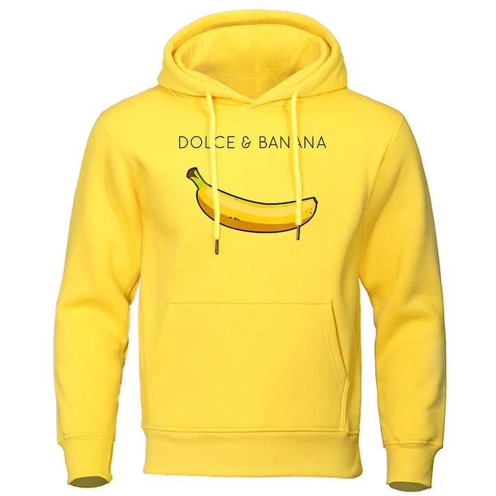 Hoodie | Bananmönster | Dragsko | Pullover Hoodie | Avslappnad Hoodie