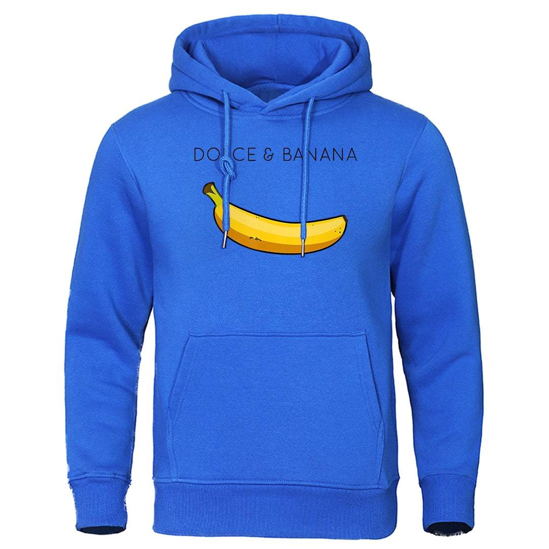 Hoodie | Bananmönster | Dragsko | Pullover Hoodie | Avslappnad Hoodie