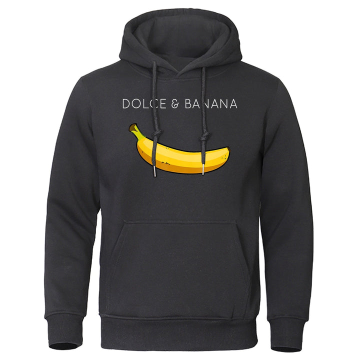 Hoodie | Bananmönster | Dragsko | Pullover Hoodie | Avslappnad Hoodie