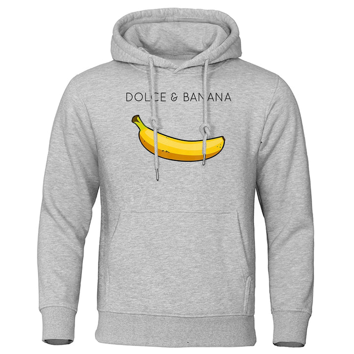 Hoodie | Bananmönster | Dragsko | Pullover Hoodie | Avslappnad Hoodie