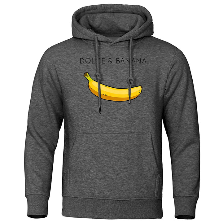 Hoodie | Bananmönster | Dragsko | Pullover Hoodie | Avslappnad Hoodie