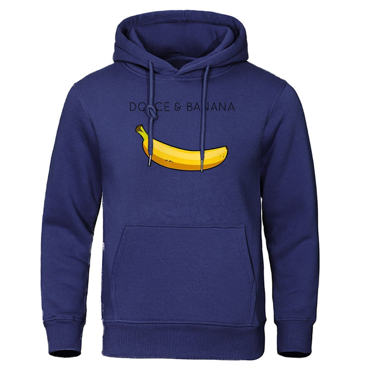 Hoodie | Bananmönster | Dragsko | Pullover Hoodie | Avslappnad Hoodie