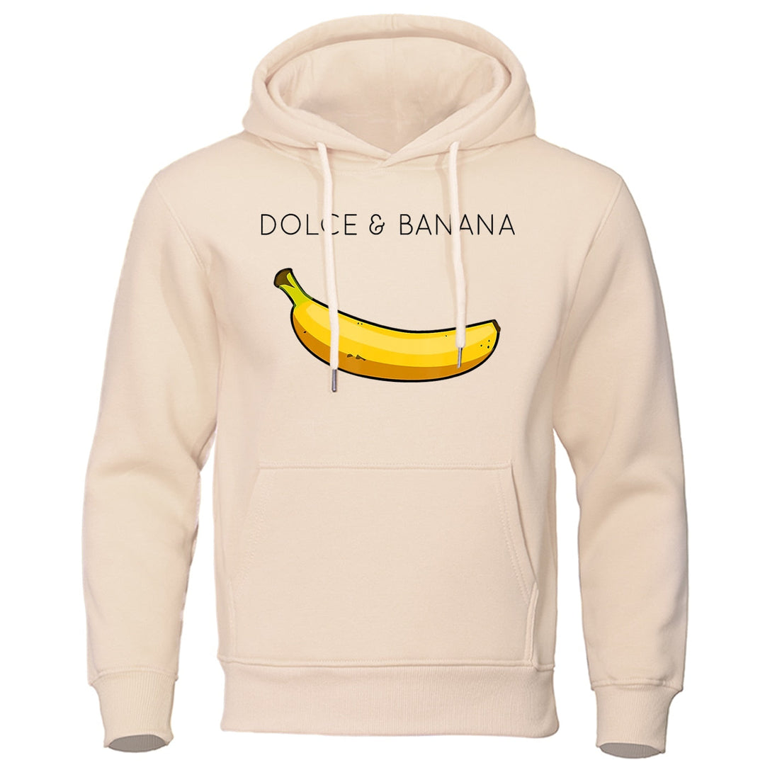 Hoodie | Bananmönster | Dragsko | Pullover Hoodie | Avslappnad Hoodie