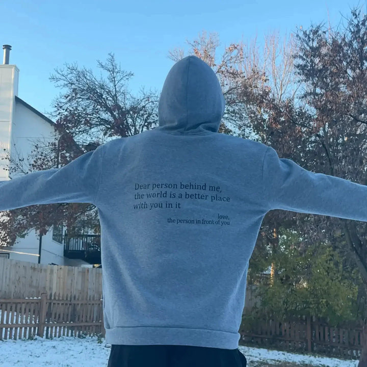 Hoodie - Löst sittande unisex-lång tröja med dragsko