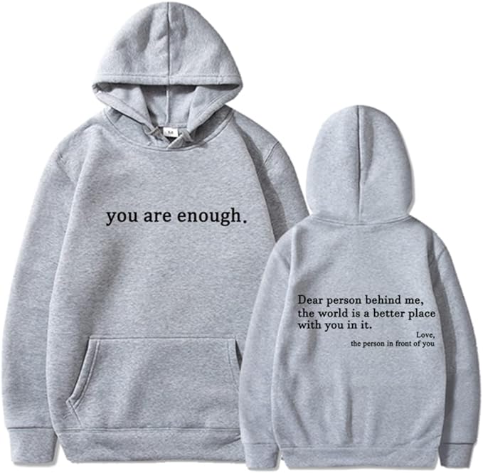 Hoodie - Löst sittande unisex-lång tröja med dragsko