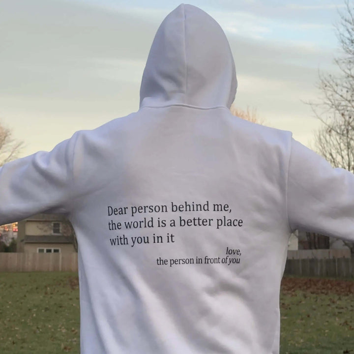 Hoodie - Löst sittande unisex-lång tröja med dragsko