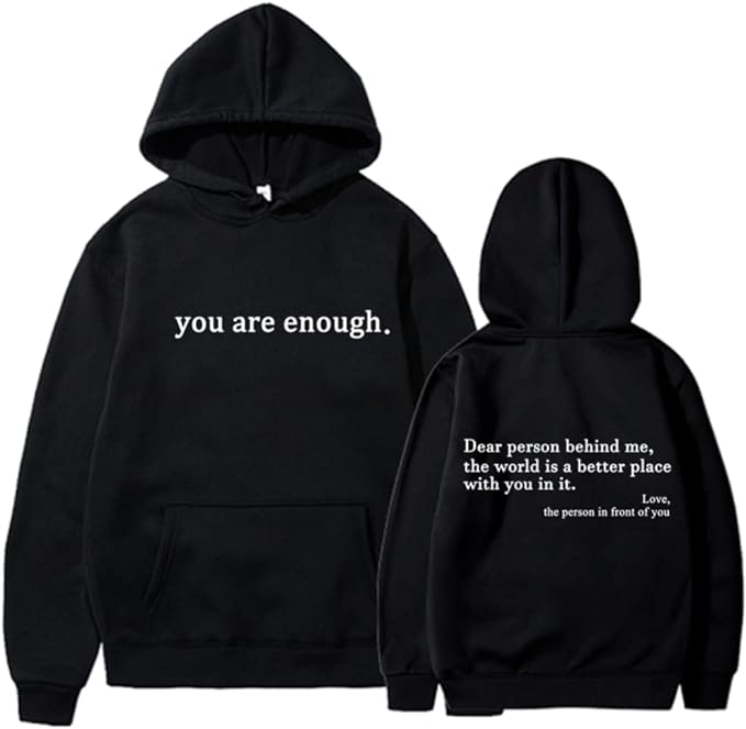 Hoodie - Löst sittande unisex-lång tröja med dragsko