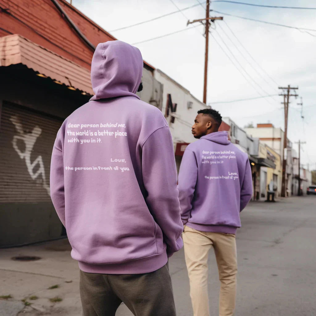 Hoodie - Löst sittande unisex-lång tröja med dragsko