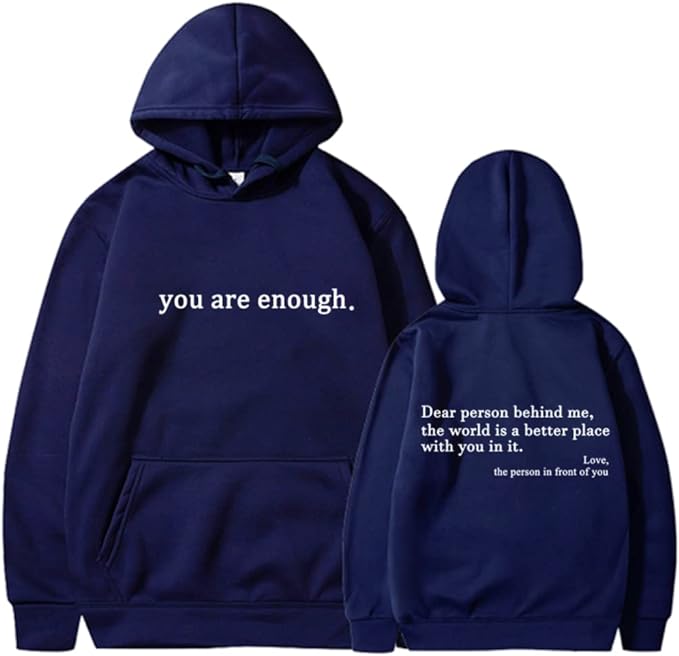 Hoodie - Löst sittande unisex-lång tröja med dragsko