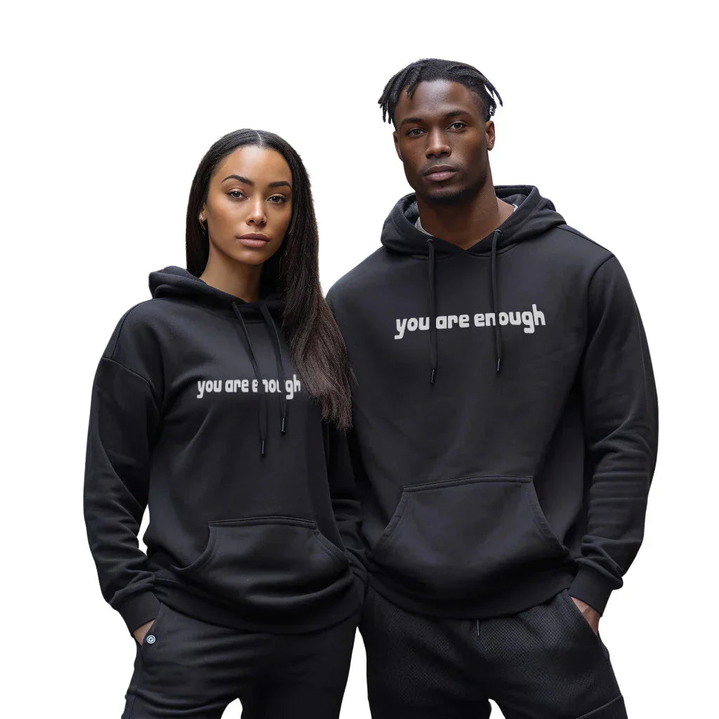 Hoodie - Löst sittande unisex-lång tröja med dragsko