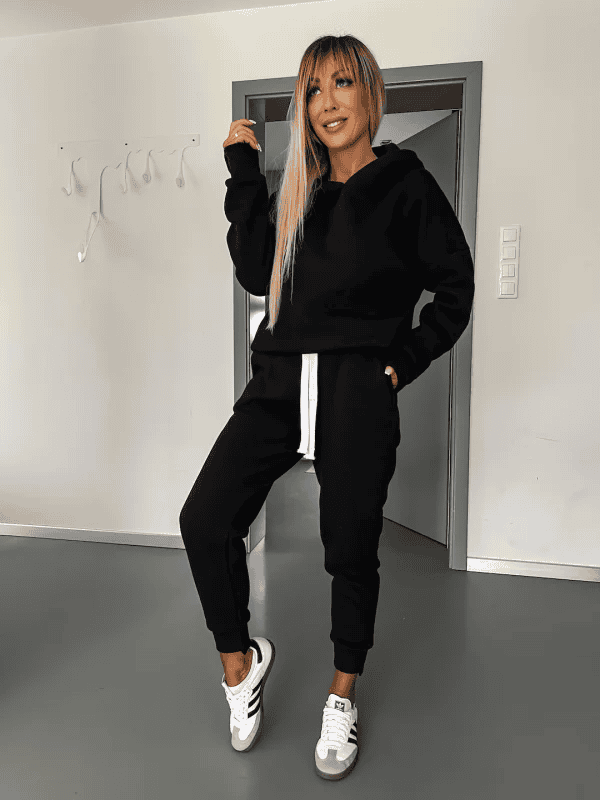 Hoodie och Sweatpants Set | Bekväm | Dragsko | Sweat Set | Joggerset för kvinnor