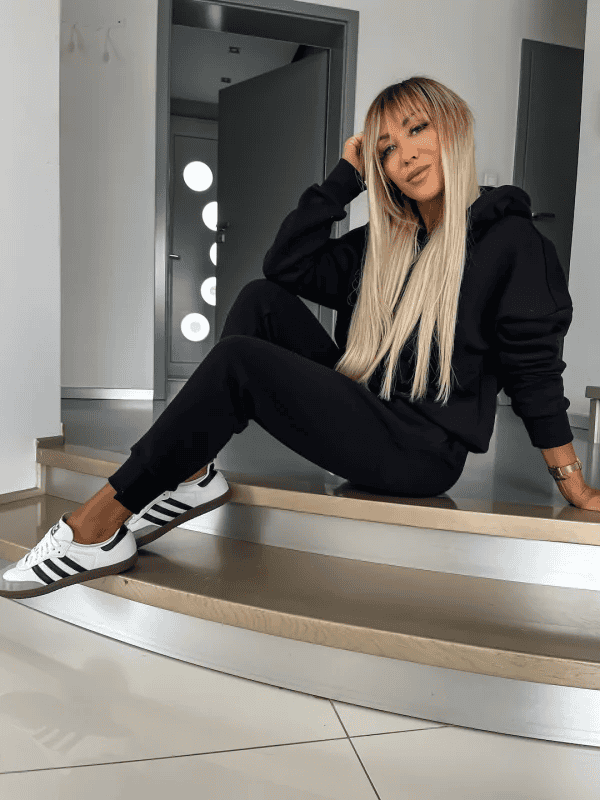 Hoodie och Sweatpants Set | Bekväm | Dragsko | Sweat Set | Joggerset för kvinnor