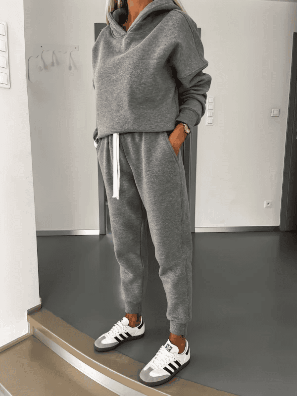 Hoodie och Sweatpants Set | Bekväm | Dragsko | Sweat Set | Joggerset för kvinnor