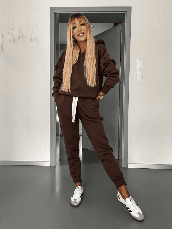 Hoodie och Sweatpants Set | Bekväm | Dragsko | Sweat Set | Joggerset för kvinnor