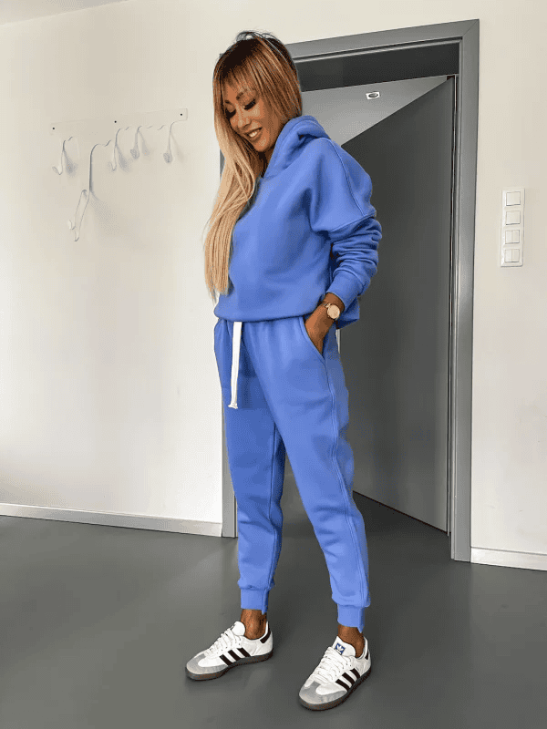 Hoodie och Sweatpants Set | Bekväm | Dragsko | Sweat Set | Joggerset för kvinnor