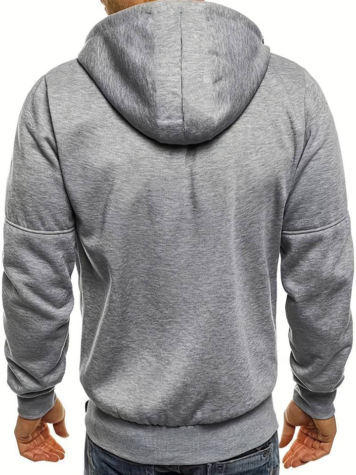 Huvtröja för män | Casual | Fickor | Huvtröja med dragkedja | Herrkläder