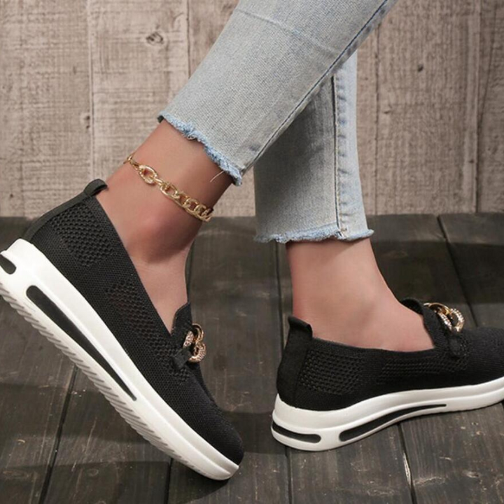 Idalia Promenadskor | Loafers i stickat material med andningsförmåga för kvinnor