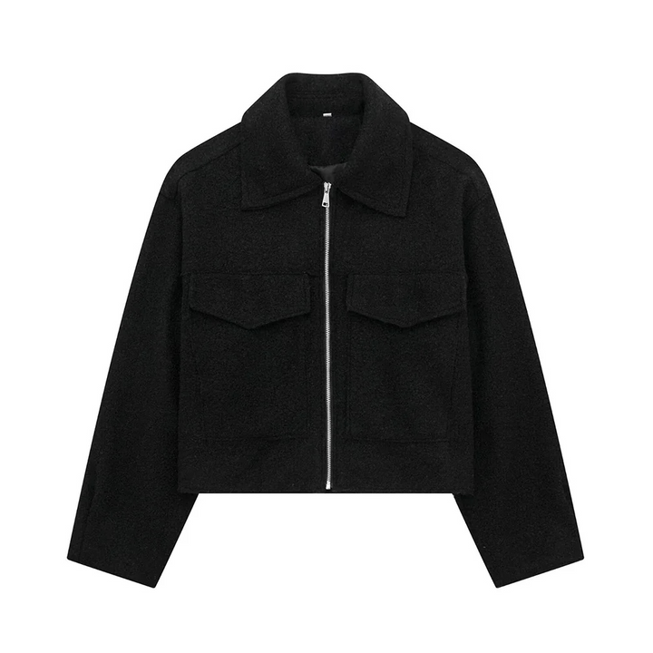 Jacka för Kvinnor | Zip-Up | Bröstfickor | Kort jacka | Höstjacka