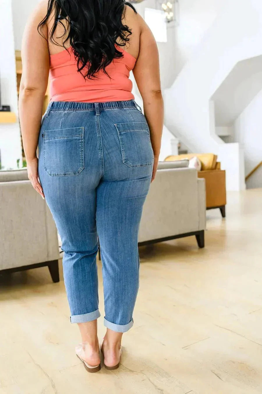 Jeggings - Stretch - Elastisk midja - Jeans Leggings - Dambyxor