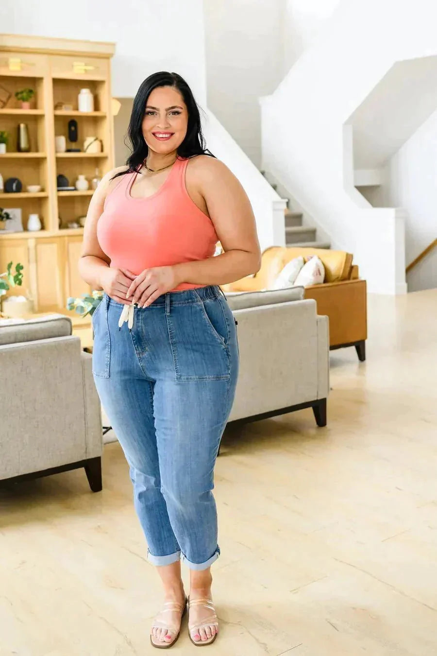 Jeggings - Stretch - Elastisk midja - Jeans Leggings - Dambyxor