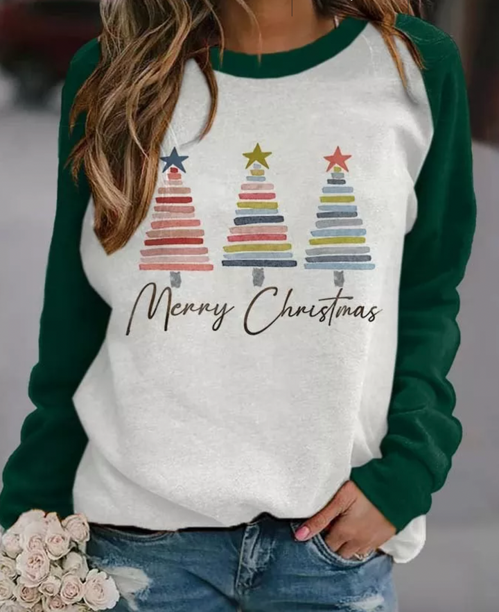 Jul Sweatshirt - Rund hals - Långärmad - Jul Pullover - Damkläder