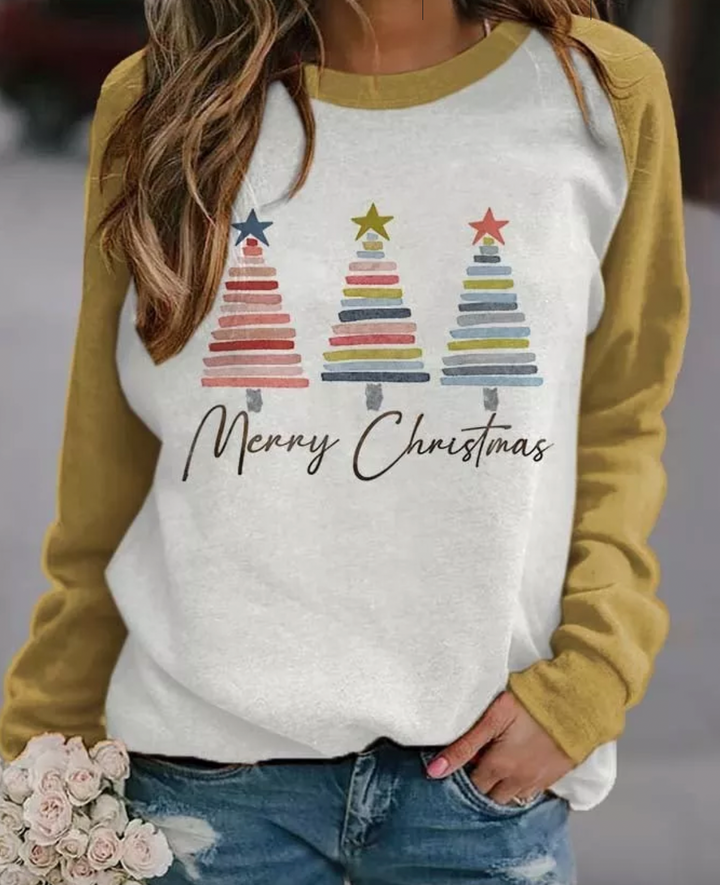 Jul Sweatshirt - Rund hals - Långärmad - Jul Pullover - Damkläder