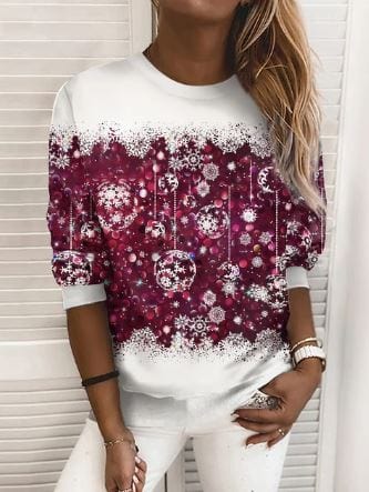 Jul Sweatshirt | Sparkly | Långärmad | Jul Pullover | Damkläder