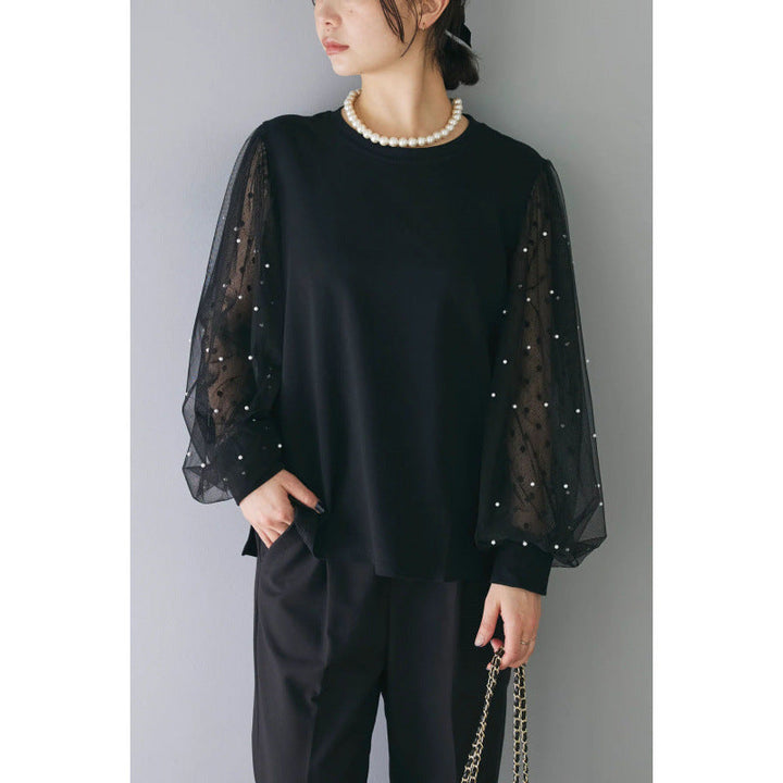 Julianne Blus | Elegant skjorta med lång ärm i mesh