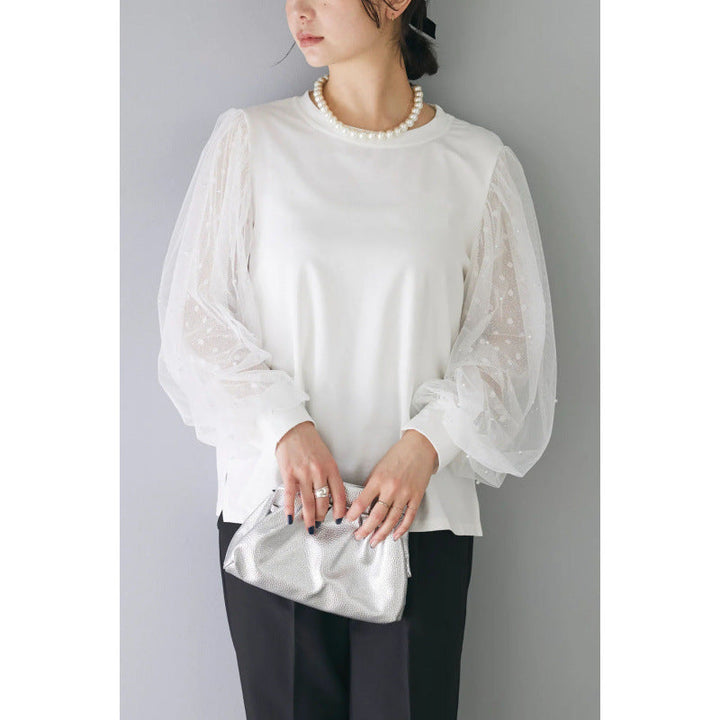 Julianne Blus | Elegant skjorta med lång ärm i mesh