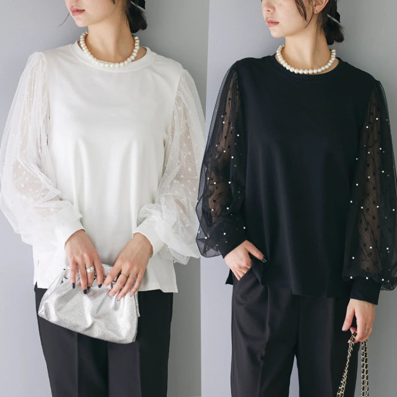 Julianne Blus | Elegant skjorta med lång ärm i mesh
