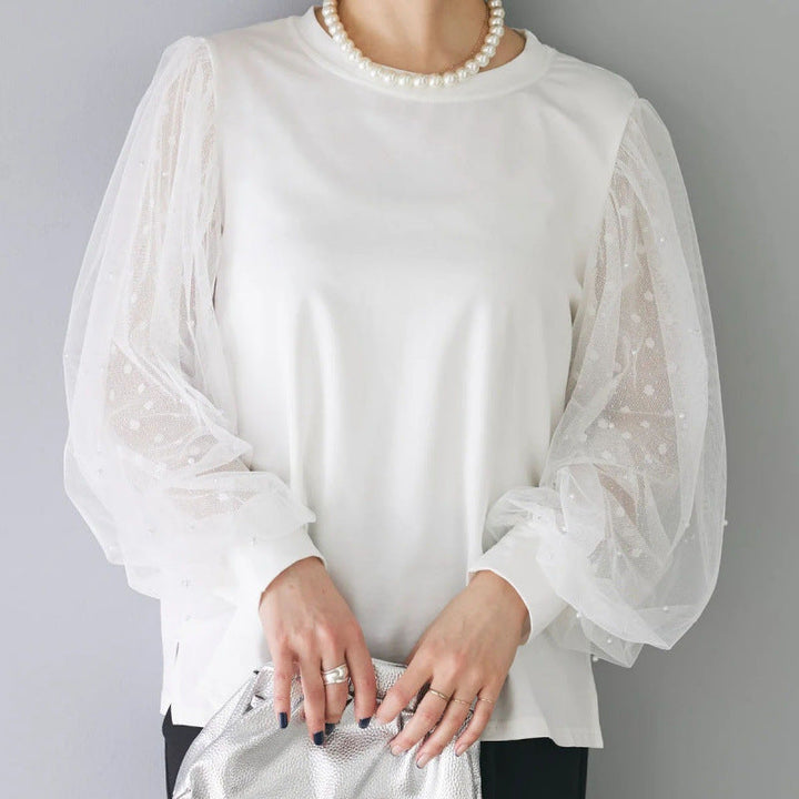 Julianne Blus | Elegant skjorta med lång ärm i mesh