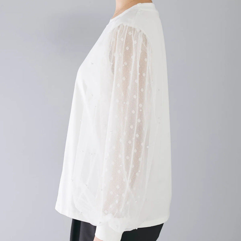 Julianne Blus | Elegant skjorta med lång ärm i mesh