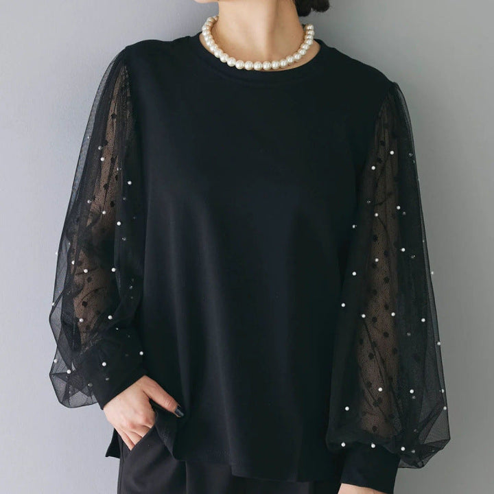 Julianne Blus | Elegant skjorta med lång ärm i mesh