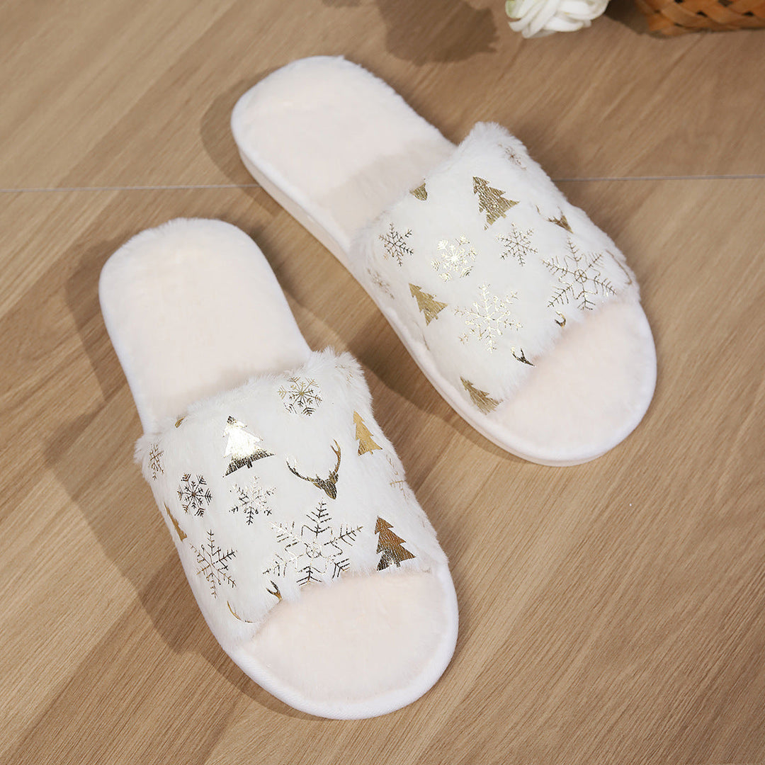 Jultofflor - Slip-On - Furry - Vintertofflor - Hushållstofflor