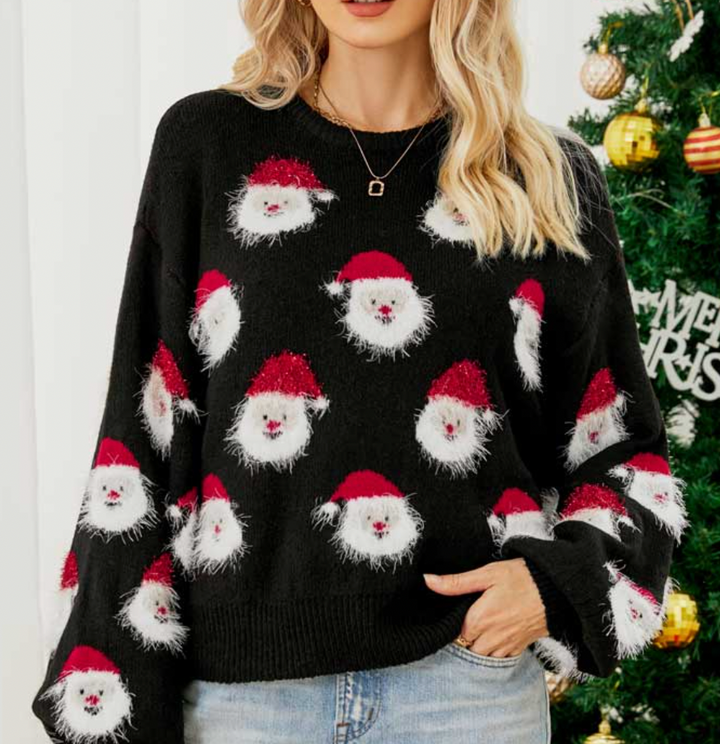 Jultröja | Jultomten | Långärmad | Ugly Xmas Jumper | Damstickat