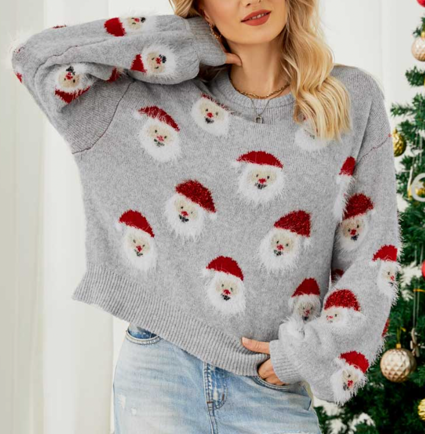Jultröja | Jultomten | Långärmad | Ugly Xmas Jumper | Damstickat