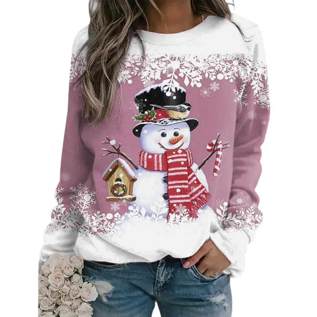 Jultröja - Långärmad Loose Fit Xmas Jumper Sweatshirt för kvinnor