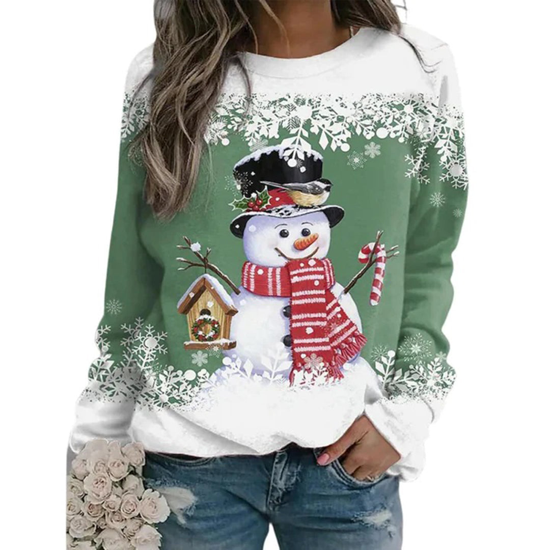 Jultröja - Långärmad Loose Fit Xmas Jumper Sweatshirt för kvinnor