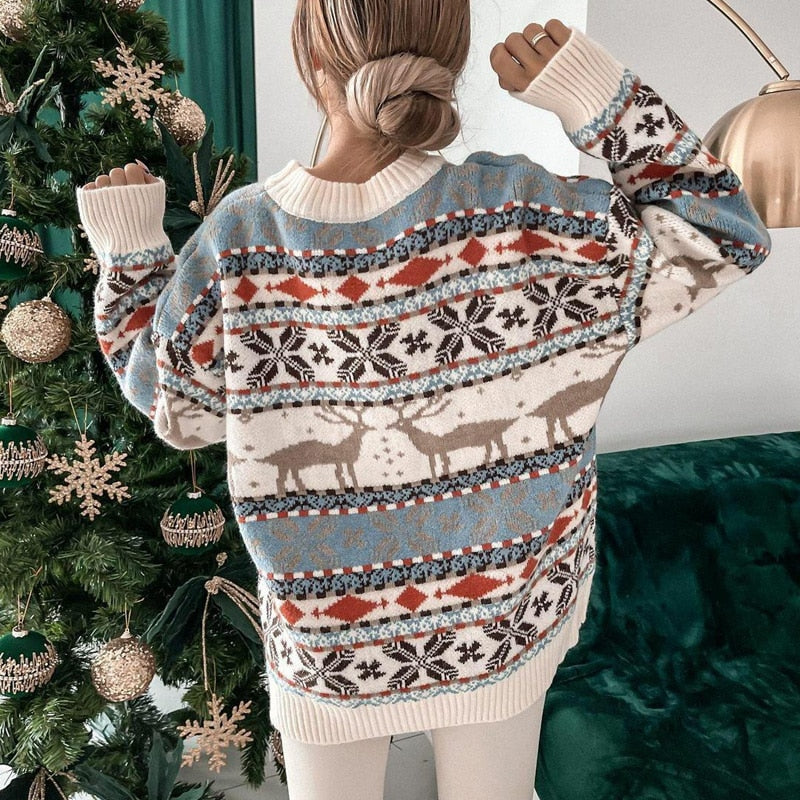 Jultröja | Oversized | Långärmad | Stickade jultröjor | Damtröja