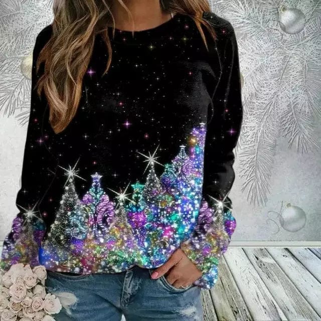 Jultröja - Sparkly - Svart - Jultröja - Damtröja