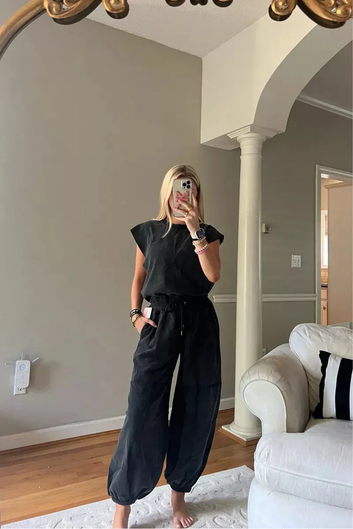 Jumpsuit | Casual | Kortärmad | Joggingoverall | Jumpsuit för damer