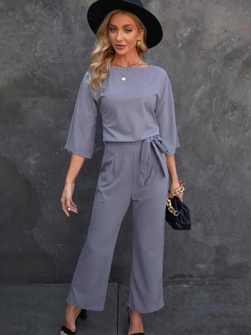 Jumpsuit | Långärmad | Bälte | Elegant jumpsuit | Jumpsuit för kvinnor
