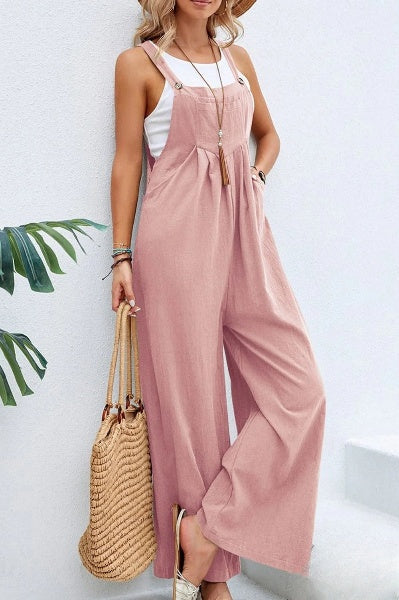 Jumpsuit med vida ben | Ärmlös | Löst sittande | Overall | Jumpsuit för kvinnor