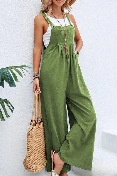Jumpsuit med vida ben | Ärmlös | Löst sittande | Overall | Jumpsuit för kvinnor