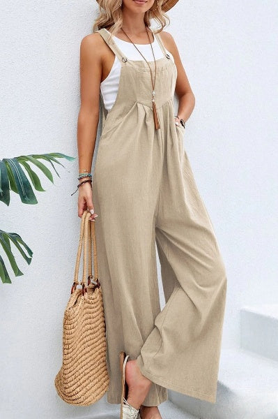 Jumpsuit med vida ben | Ärmlös | Löst sittande | Overall | Jumpsuit för kvinnor