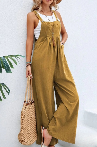 Jumpsuit med vida ben | Ärmlös | Löst sittande | Overall | Jumpsuit för kvinnor