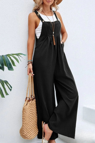 Jumpsuit med vida ben | Ärmlös | Löst sittande | Overall | Jumpsuit för kvinnor