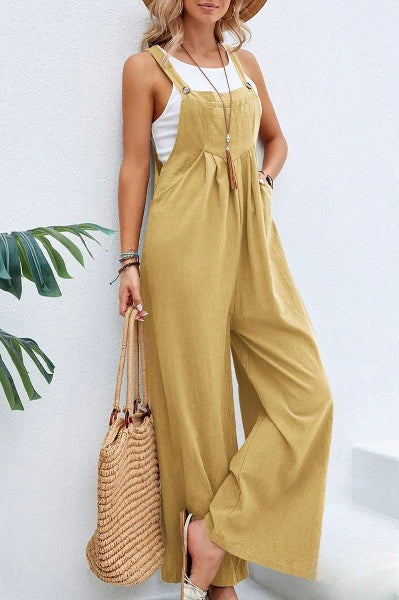 Jumpsuit med vida ben | Ärmlös | Löst sittande | Overall | Jumpsuit för kvinnor