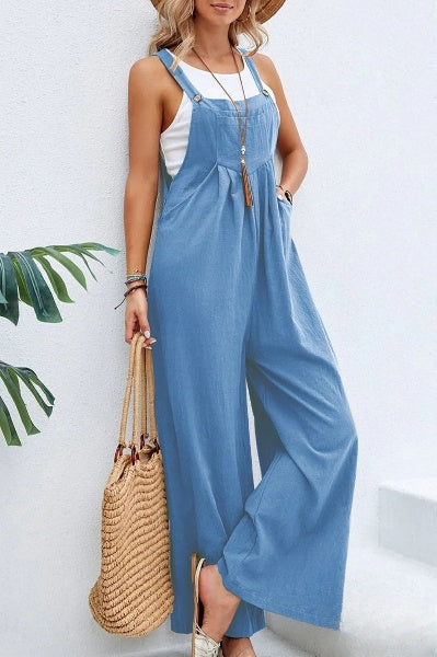 Jumpsuit med vida ben | Ärmlös | Löst sittande | Overall | Jumpsuit för kvinnor